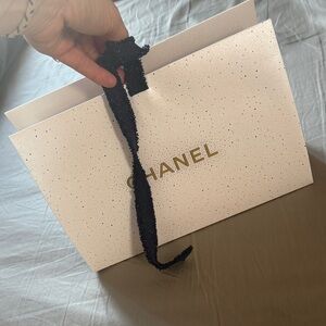 CHANEL Black Sparkle Trim Ribbon bag